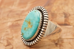 Genuine Royston Turquoise Sterling Silver Native American Ring
